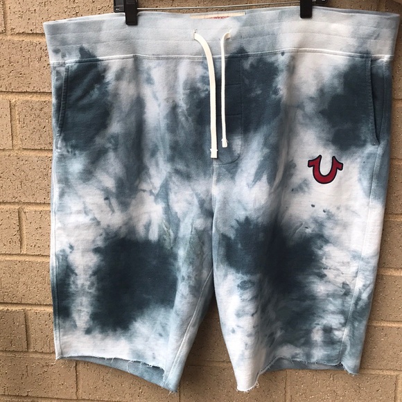 true religion tie dye shorts
